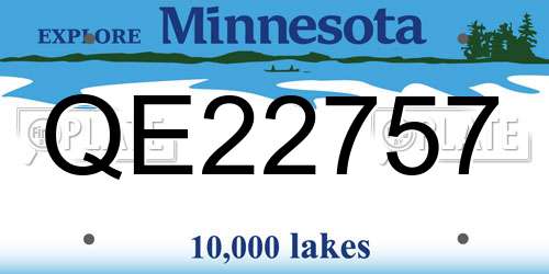QE22757 Minnesota License Plate