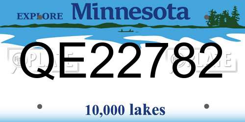 QE22782 Minnesota License Plate