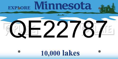 QE22787 Minnesota License Plate
