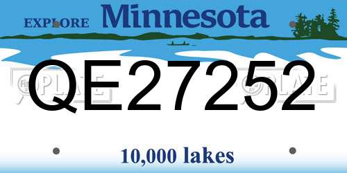 QE27252 Minnesota License Plate
