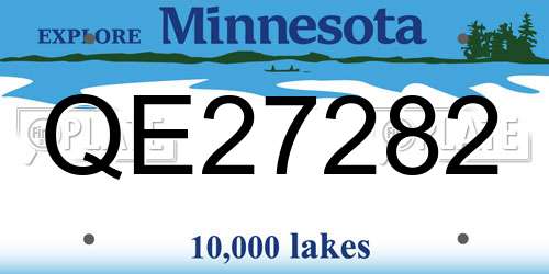 QE27282 Minnesota License Plate
