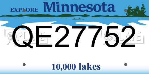 QE27752 Minnesota License Plate