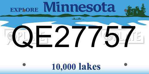 QE27757 Minnesota License Plate