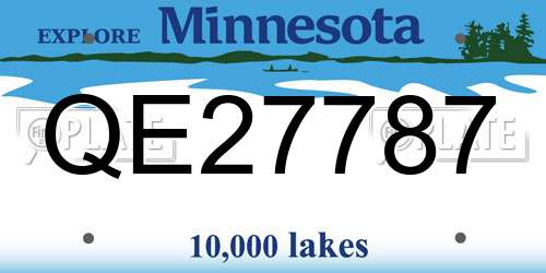 QE27787 Minnesota License Plate