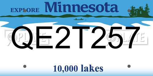 QE2T257 Minnesota License Plate