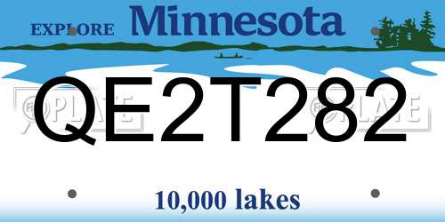QE2T282 Minnesota License Plate