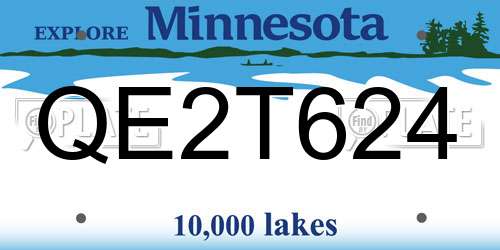 QE2T624 Minnesota License Plate
