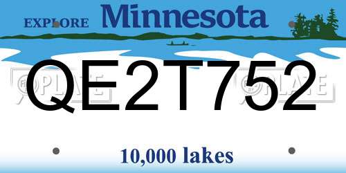 QE2T752 Minnesota License Plate