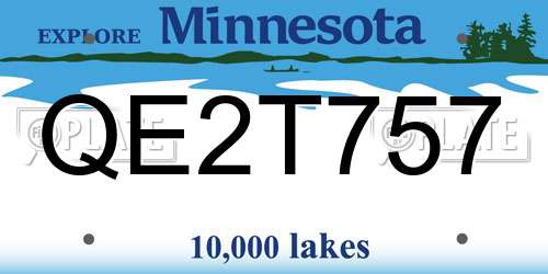 QE2T757 Minnesota License Plate