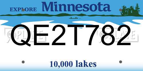 QE2T782 Minnesota License Plate