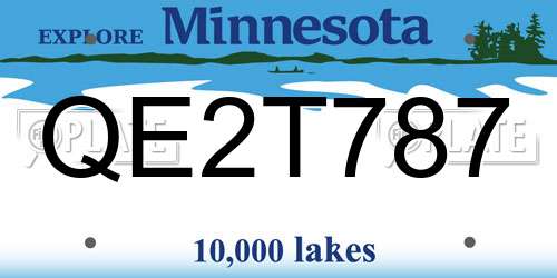 QE2T787 Minnesota License Plate
