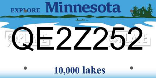 QE2Z252 Minnesota License Plate