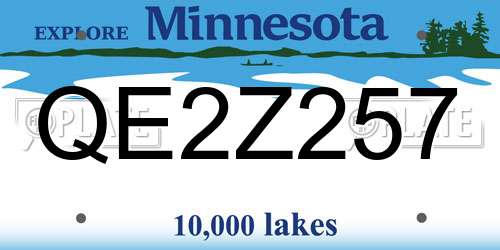 QE2Z257 Minnesota License Plate