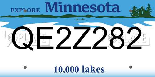 QE2Z282 Minnesota License Plate
