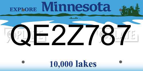 QE2Z787 Minnesota License Plate