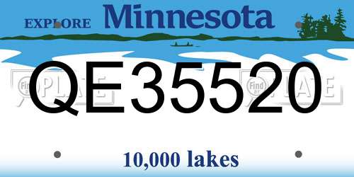QE35520 Minnesota License Plate