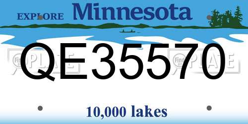 QE35570 Minnesota License Plate
