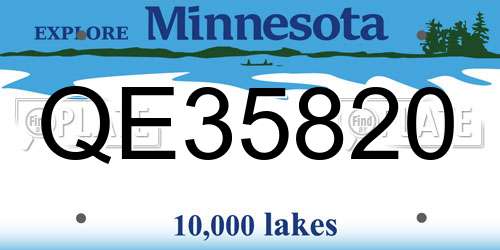 QE35820 Minnesota License Plate
