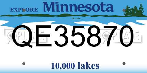 QE35870 Minnesota License Plate