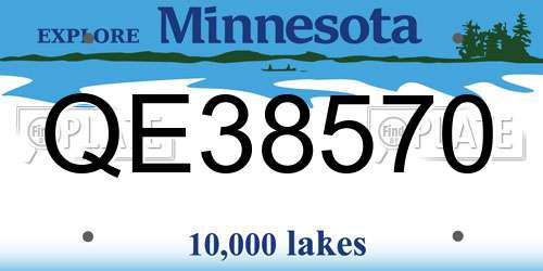 QE38570 Minnesota License Plate