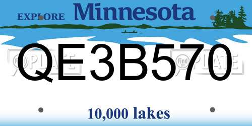 QE3B570 Minnesota License Plate