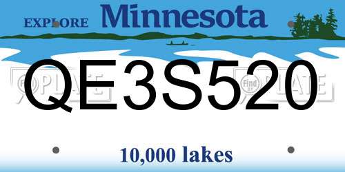 QE3S520 Minnesota License Plate