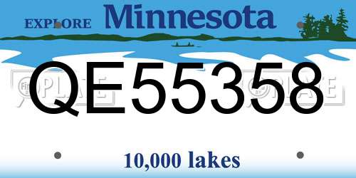 QE55358 Minnesota License Plate