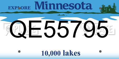 QE55795 Minnesota License Plate