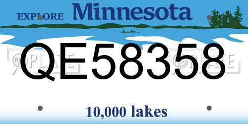 QE58358 Minnesota License Plate