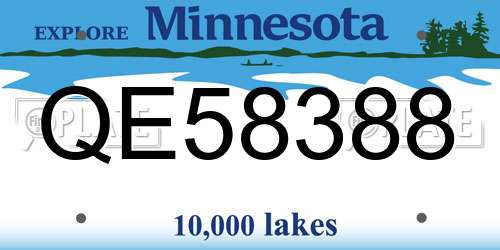 QE58388 Minnesota License Plate