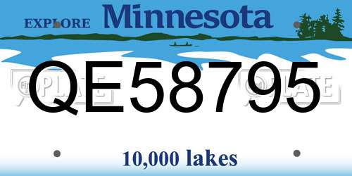 QE58795 Minnesota License Plate