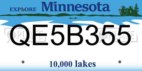 QE5B355 Minnesota License Plate