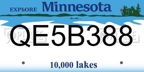QE5B388 Minnesota License Plate