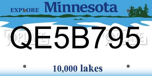 QE5B795 Minnesota License Plate