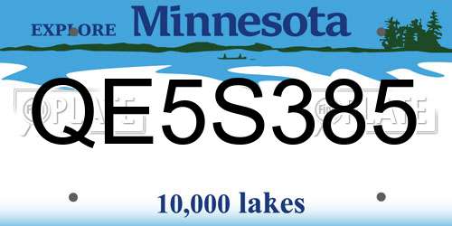 QE5S385 Minnesota License Plate