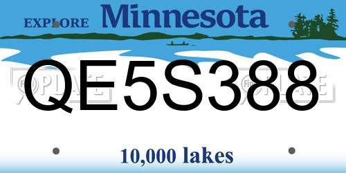 QE5S388 Minnesota License Plate