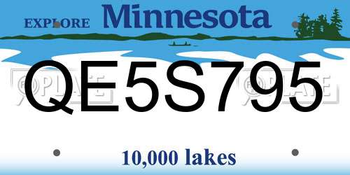 QE5S795 Minnesota License Plate