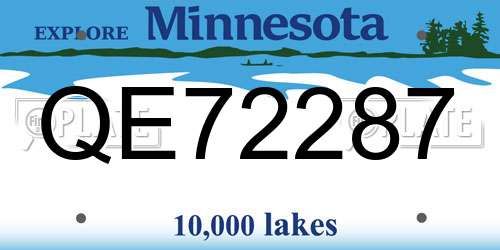 QE72287 Minnesota License Plate