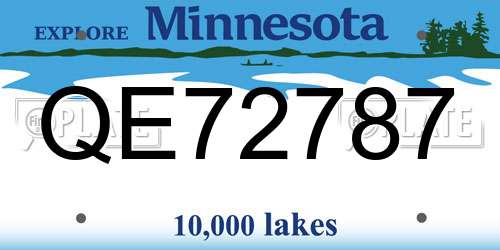 QE72787 Minnesota License Plate