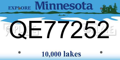 QE77252 Minnesota License Plate