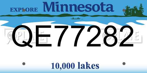 QE77282 Minnesota License Plate