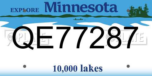 QE77287 Minnesota License Plate