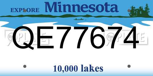 QE77674 Minnesota License Plate