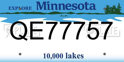 QE77757 Minnesota License Plate