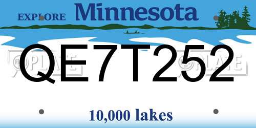 QE7T252 Minnesota License Plate