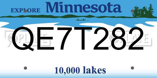 QE7T282 Minnesota License Plate