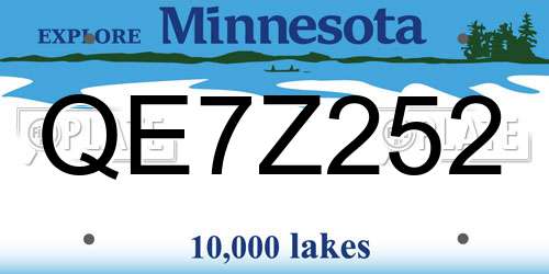 QE7Z252 Minnesota License Plate