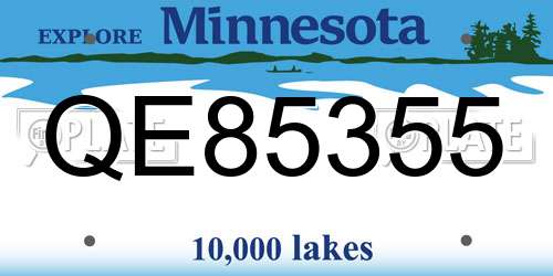 QE85355 Minnesota License Plate