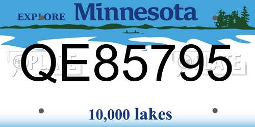 QE85795 Minnesota License Plate