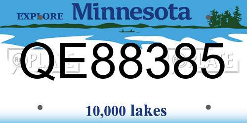 QE88385 Minnesota License Plate